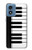 S3078 Black and White Piano Keyboard Case For Motorola Moto G Play 4G (2024)