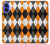 S3421 Black Orange White Argyle Plaid Case For iPhone 16