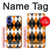 S3421 Black Orange White Argyle Plaid Case For iPhone 16