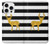 S2794 Black and White Striped Deer Gold Sparkles Case For iPhone 16 pro