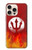 S2803 Fire Red Devil Spear Symbol Case For iPhone 16 pro