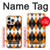 S3421 Black Orange White Argyle Plaid Case For iPhone 16 pro
