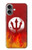 S2803 Fire Red Devil Spear Symbol Case For iPhone 16 plus