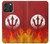 S2803 Fire Red Devil Spear Symbol Case For iPhone 16 pro max