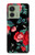 S3112 Rose Floral Pattern Black Case For Motorola Edge (2023), Edge 40