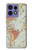 S3418 Vintage World Map Case For Motorola Edge 50 Fusion