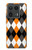 S3421 Black Orange White Argyle Plaid Case For Motorola Edge 50 Ultra