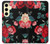 S3112 Rose Floral Pattern Black Case For Samsung Galaxy S24 FE