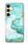 S3399 Green Marble Graphic Print Case For Samsung Galaxy S24 FE