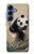 S2210 Panda Fluffy Art Painting Case For Samsung Galaxy S25