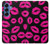 S2933 Pink Lips Kisses on Black Case For Samsung Galaxy S25