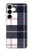 S3452 Plaid Fabric Pattern Case For Samsung Galaxy S25 Plus