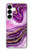 S3896 Purple Marble Gold Streaks Case For Samsung Galaxy S25 Plus