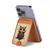 S0360 Coffee Owl Magnetic Card Holder Wallet Stand with MagSafe for iPhone 16 15 14 13 Pro Max