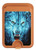 S0752 Blue Fire Grim Wolf Magnetic Card Holder Wallet Stand with MagSafe for iPhone 16 15 14 13 Pro Max