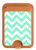 S1723 Mint Chevron Zigzag Magnetic Card Holder Wallet Stand with MagSafe for iPhone 16 15 14 13 Pro Max