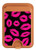 S2933 Pink Lips Kisses on Black Magnetic Card Holder Wallet Stand with MagSafe for iPhone 16 15 14 13 Pro Max