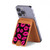 S2933 Pink Lips Kisses on Black Magnetic Card Holder Wallet Stand with MagSafe for iPhone 16 15 14 13 Pro Max