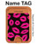 S2933 Pink Lips Kisses on Black Magnetic Card Holder Wallet Stand with MagSafe for iPhone 16 15 14 13 Pro Max