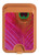 S3201 Pink Peacock Feather Magnetic Card Holder Wallet Stand with MagSafe for iPhone 16 15 14 13 Pro Max