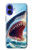 S4004 Oil Color Painting Giant Shark Case For iPhone 16