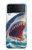 S4004 Oil Color Painting Giant Shark Case For Samsung Galaxy Z Flip 3 5G