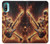 S3984 Fire Skeleton Playing Guitar Case For Motorola Moto E20,E30,E40