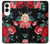 S3112 Rose Floral Pattern Black Case For Samsung Galaxy S25 Edge