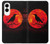 S3328 Crow Red Moon Case For Samsung Galaxy S25 Edge