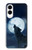 S3693 Grim White Wolf Full Moon Case For Samsung Galaxy S25 Edge