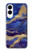 S3906 Navy Blue Purple Marble Case For Samsung Galaxy S25 Edge