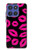 S2933 Pink Lips Kisses on Black Case For Motorola Moto G Stylus 5G (2025,2026), Edge 60 Stylus