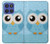 S3029 Cute Blue Owl Case For Motorola Moto G Stylus 5G (2025,2026), Edge 60 Stylus