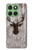 S2505 Reindeer Head Old Wood Texture Graphic Case For Motorola Edge 60