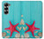 S3428 Aqua Wood Starfish Shell Case For Samsung Galaxy Z Fold 7