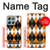 S3421 Black Orange White Argyle Plaid Case For Motorola Moto G56
