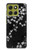 S2544 Japanese Kimono Style Black Flower Pattern Case For Motorola Moto G86