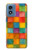S4077 Water Color Painting Colorful Check Pattern Case For Motorola Moto G Play 4G (2024)