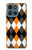 S3421 Black Orange White Argyle Plaid Case For Motorola Moto G (2026), G Play (2026)