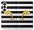 S2882 Black and White Striped Gold Dolphin Case For Samsung Galaxy S26