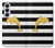 S2882 Black and White Striped Gold Dolphin Case For Samsung Galaxy S26 Plus