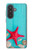 S3428 Aqua Wood Starfish Shell Case For Samsung Galaxy A57
