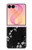 S2544 Japanese Kimono Style Black Flower Pattern Case For Samsung Galaxy Z Flip 8