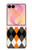 S3421 Black Orange White Argyle Plaid Case For Samsung Galaxy Z Flip 8