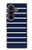 S2767 Navy White Striped Case For Samsung Galaxy Z Fold 8 Ultra