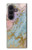 S3717 Rose Gold Blue Pastel Marble Graphic Printed Case For Samsung Galaxy Z Fold 8 Ultra