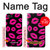S2933 Pink Lips Kisses on Black Case For iPhone 5 5S SE