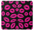 S2933 Pink Lips Kisses on Black Case For iPhone 7, iPhone 8