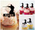 TA0040 Samurai Iaido Silhouette Party Wedding Birthday Acrylic Cupcake Toppers Decor 10 pcs