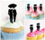 TA0055 Umbrella Couple Silhouette Party Wedding Birthday Acrylic Cupcake Toppers Decor 10 pcs
